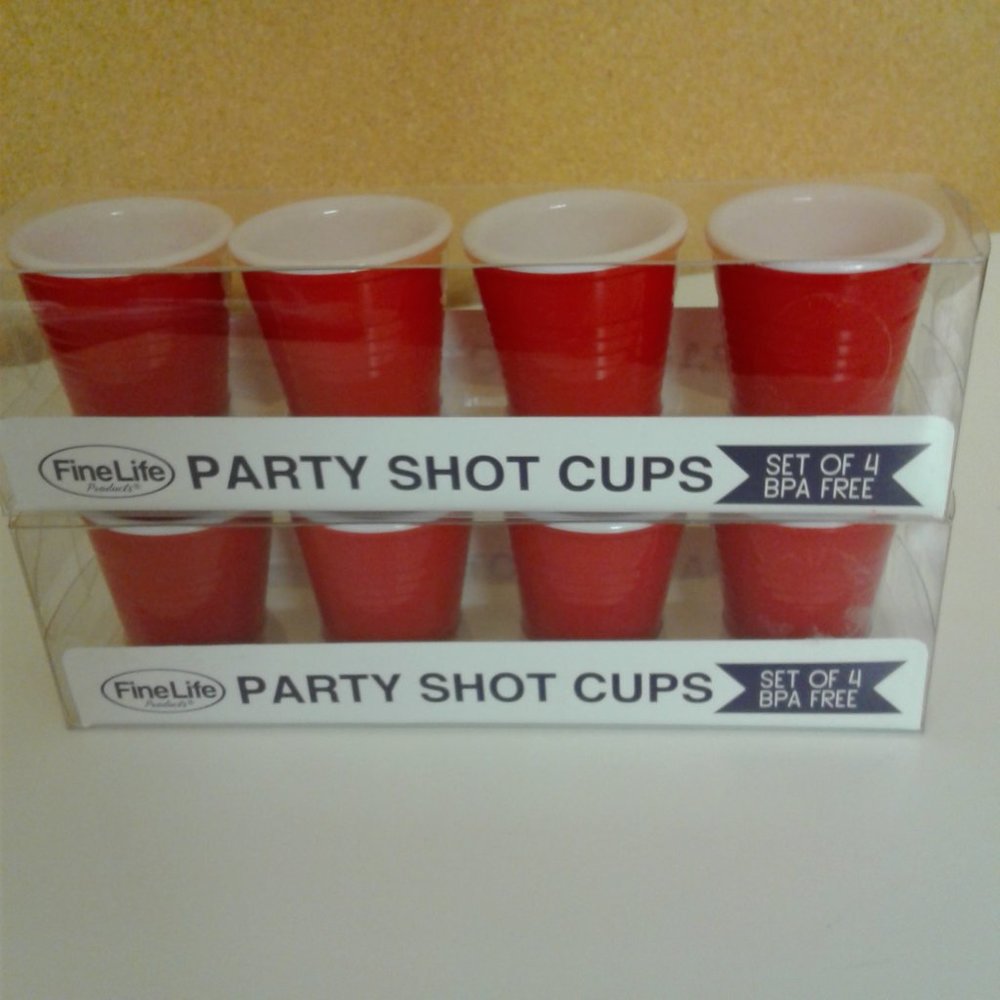 Fine Life Party Shot Cups  Set of 4 BPA Free  2 Pack  NEW